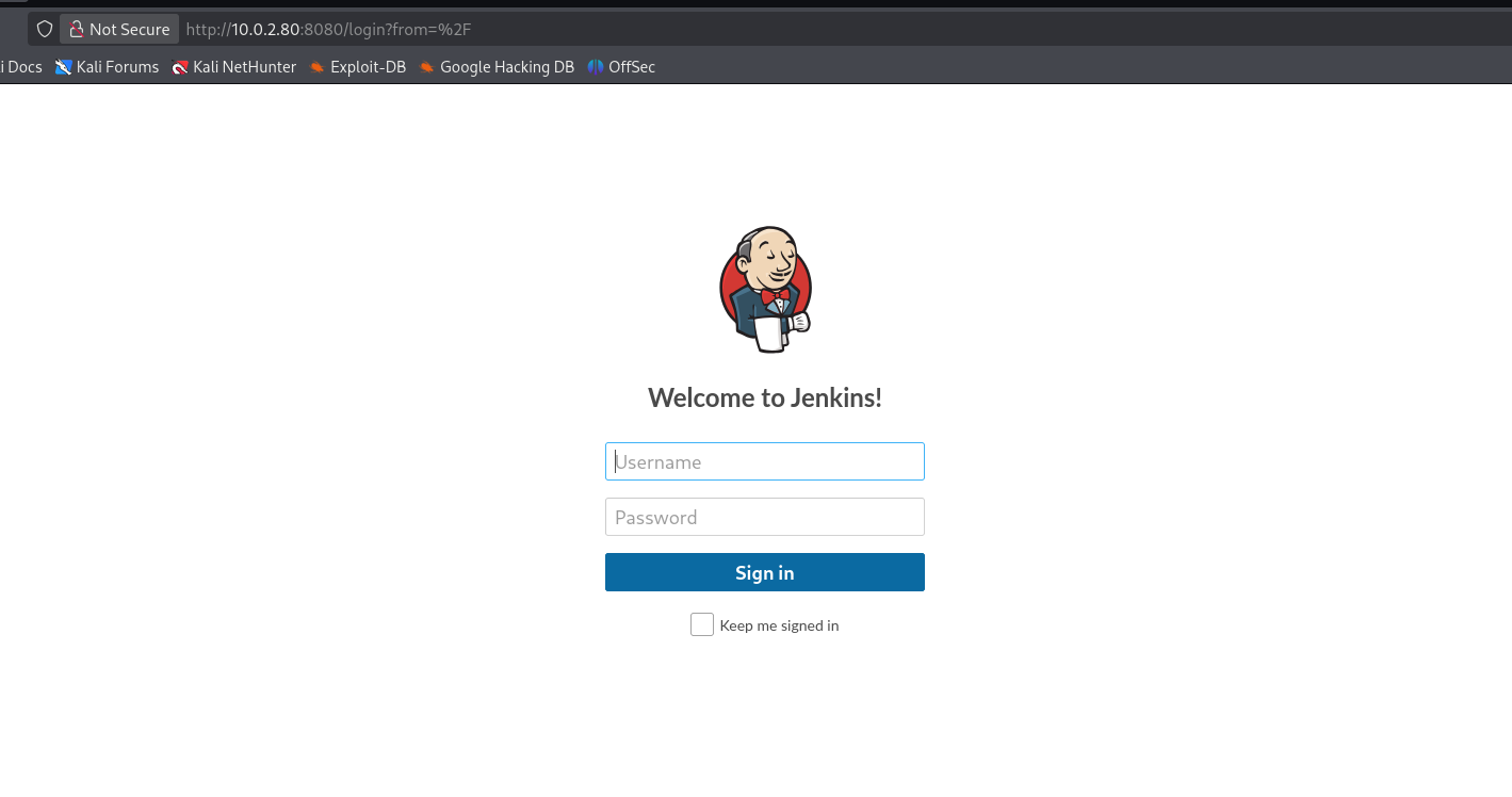 Jenkins Login Page